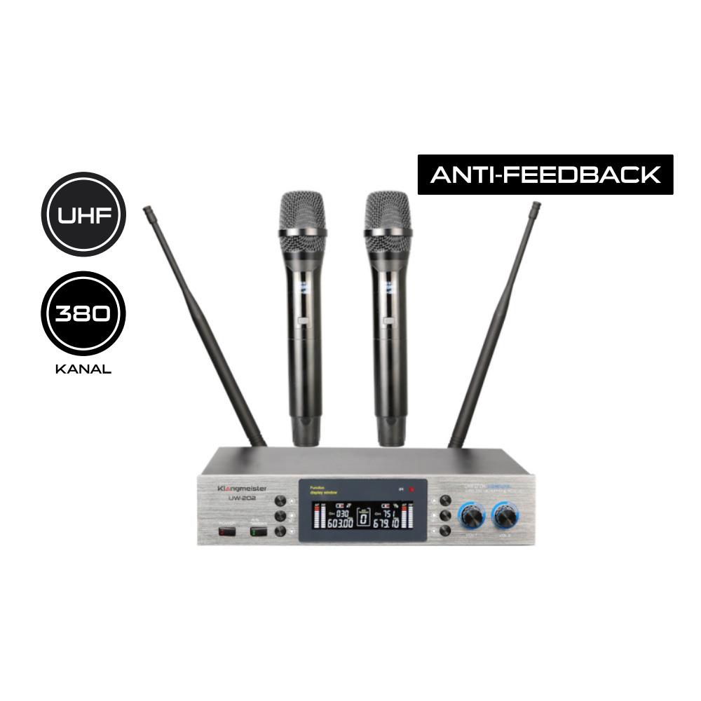 KLANGMEİSTER UW-202EE ÇİFT EL 2X380 DİJİTAL TELSİZ MİKROFON