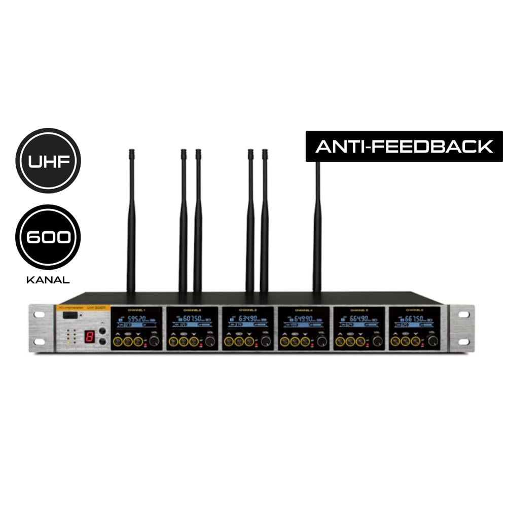 KLANGMEİSTER UW-306R 6 KANAL 6X100 DİJİTAL UHF TELSİZ MİKROFON ALICI