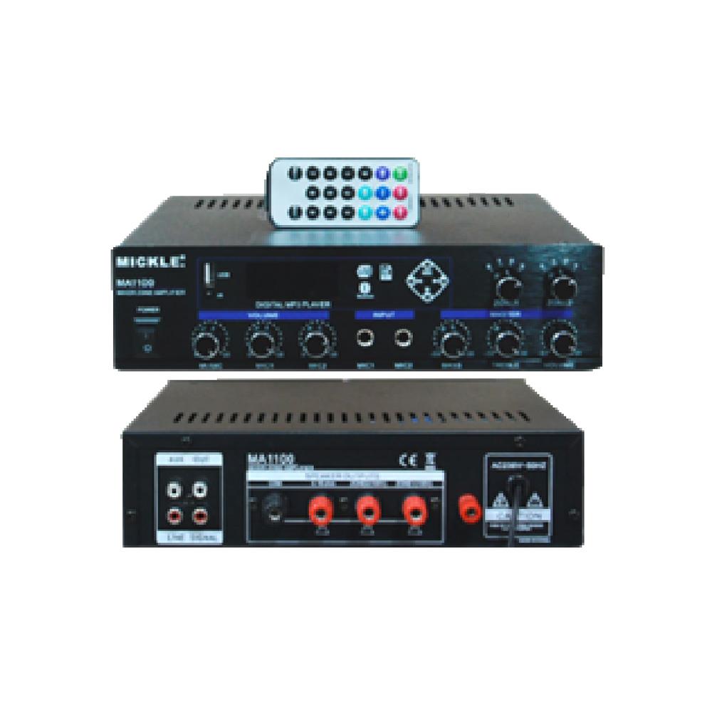 KLANGTECH MA1100 2 BÖLGELİ 100W HAT TRAFOLU ANFİLİ MİKSER