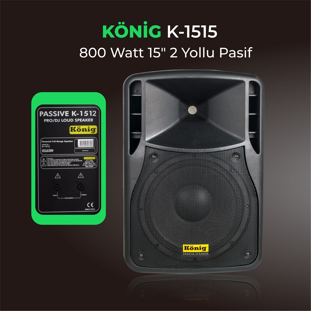 KÖNİG K-1515 15İNÇ 38CM 800 WATT PASİF HOPARLOR