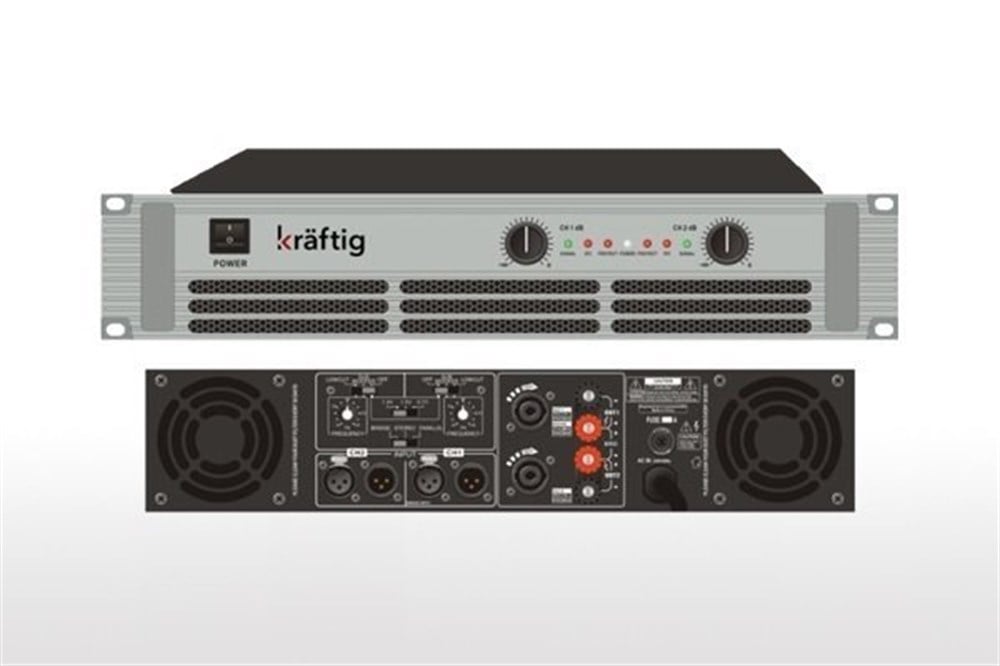 KRAFTIG KP-3000 2x1300W-2Ω/2x900W-4Ω/2x600W-8Ω POWER ANFI