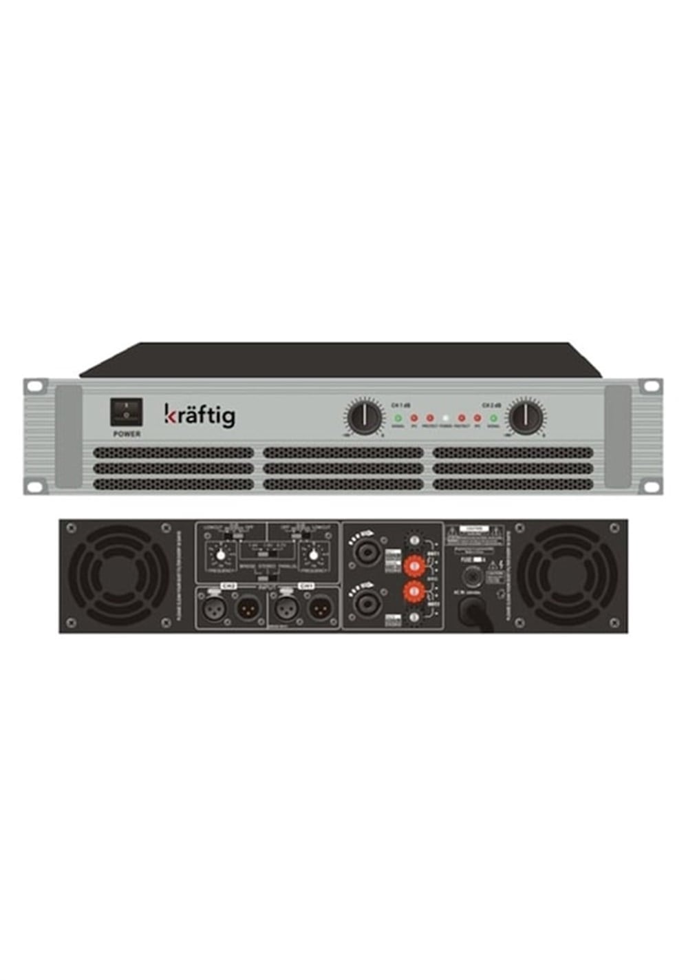 KRAFTIG KP-4000 2x1800W-2Ω/2x1200W-4Ω/2x800W-8Ω POWER ANFI