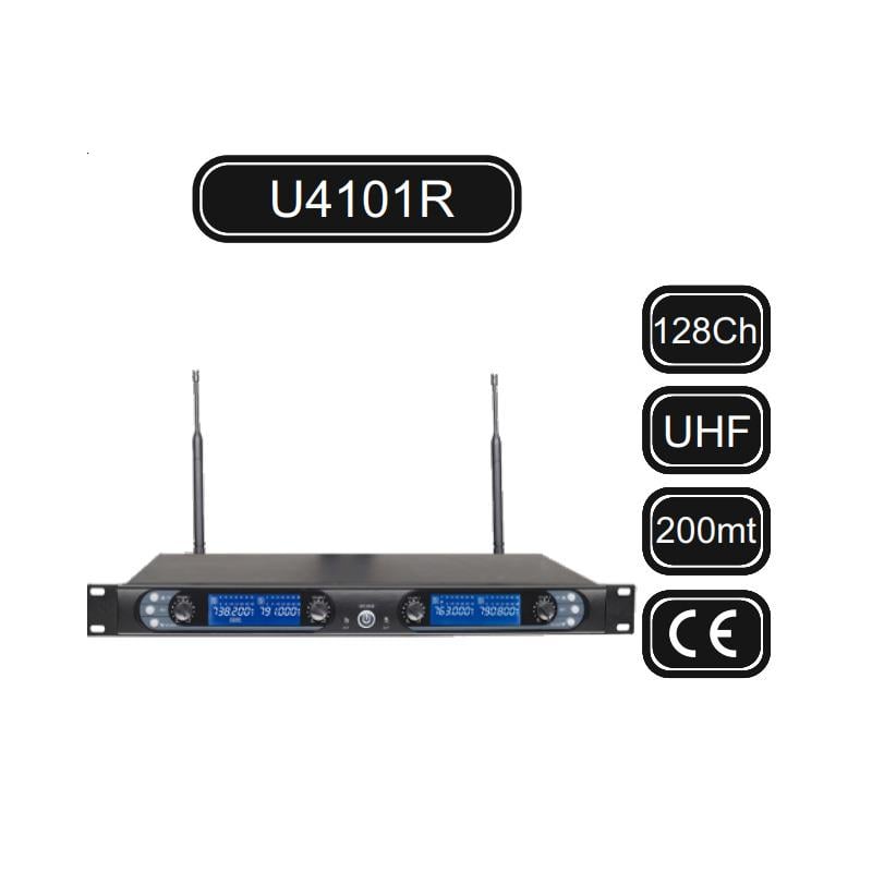 KRAFTİG U4101R 2X128 KANALLI DÖRT MİKROFON TELSİZ RECEİVER