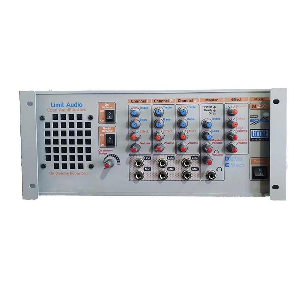 LİMİT AUDİO BORA M250 TR 3 KANALLI 250W ÇİFT EFEKT MONİTÖRLÜ HAT TRAFOLU ANFİLİ MİKSER