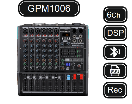 MACHTİG GPM1006 POWER MİKSER 6 KANAL 2x250W-4Ω POWER MİKSER