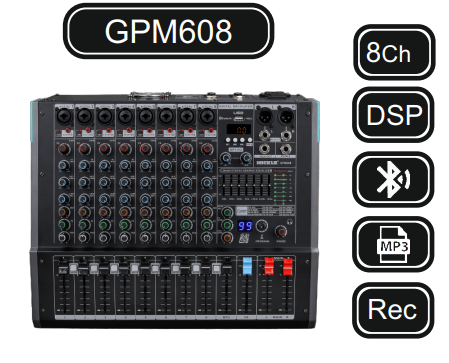 MACHTİG GPM608 POWER MİKSER 8 KANAL 2x250W-4Ω POWER MİKSER