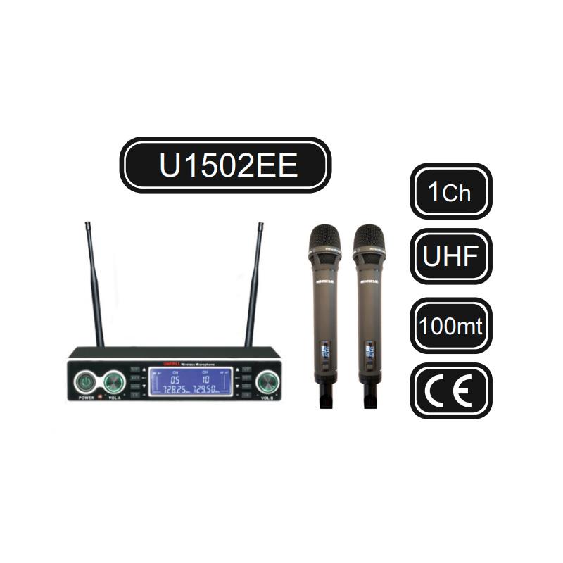 MACHTIG U1502EE TEK KANAL ÇİFT EL UHF TELSİZ MİKROFON