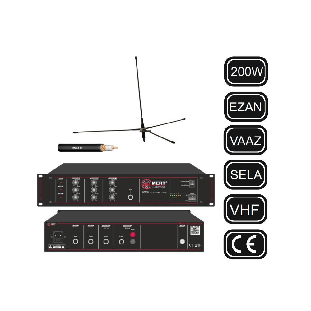 MERT ELEKTRONİK MRT5100-200 200W ANFİLİ EZAN VE VAAZ ALICISI
