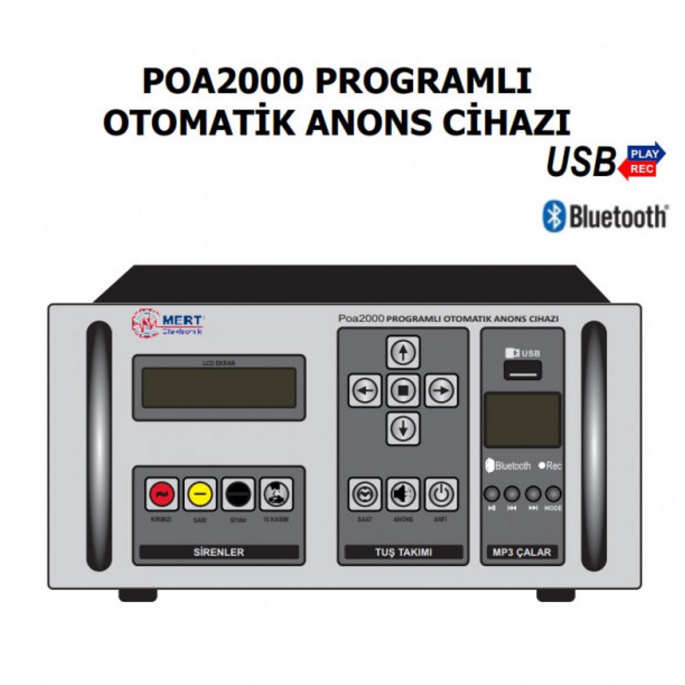 MERT ELEKTRONİK POA2000 OTOMATİK ANONS VE EZAN