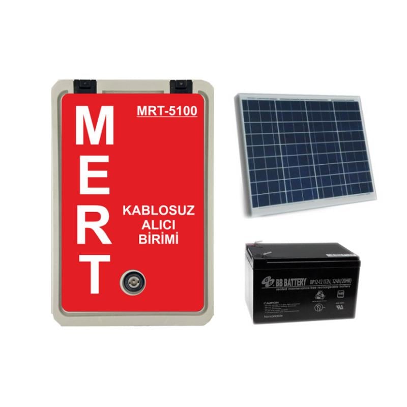 MERT MRT5100G 12A GÜNEŞ PANELLİ AKÜLÜ 80W VHF KABLOSUZ ANONS ALICISI