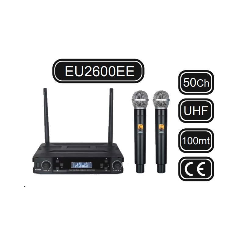 MICKLE EU2600EE 50 KANAL ÇİFT EL UHF TELSİZ MİKROFON