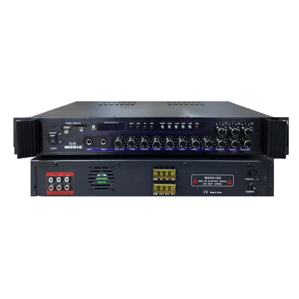 MİCKLE MA1060 3 BÖLGELİ 200W 100V ANFİLİ HAT TRAFOLU MİKSER AMPLİFİKATÖR