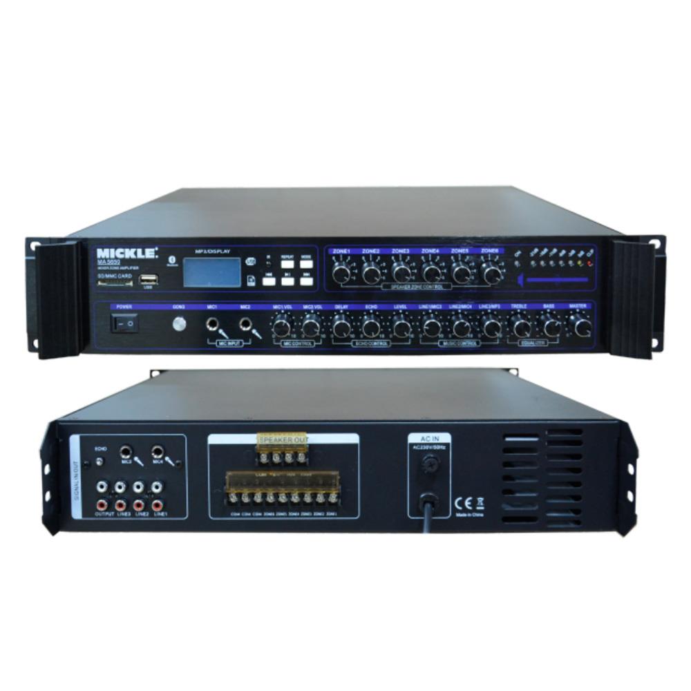 MİCKLE MA5350 6 BÖLGELİ 350W 100V ANFİLİ HAT TRAFOLU MİKSER AMPLİFİKATÖR
