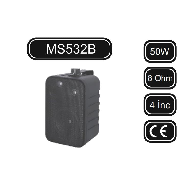 MİCKLE MS532B 4 İNÇ 50W 2 YOLLU DUVAR HOPARLÖR