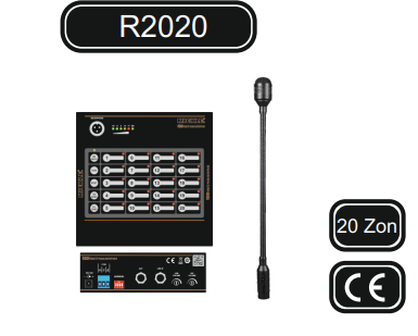 MİCKLE R2020 20 BÖLGE UZAK MASAÜSTÜ MİKROFON