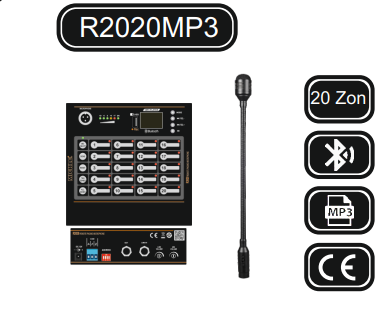 MİCKLE R2020MP3 20 BÖLGE UZAK MASAÜSTÜ MİKROFON