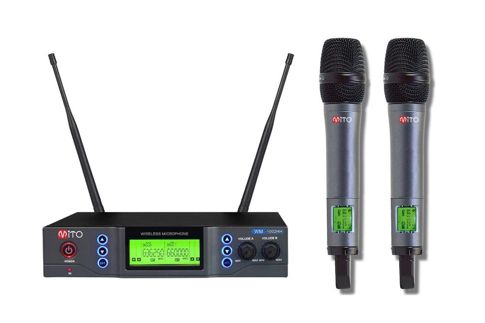 MİTO WM-1002 HH ÇİFT EL UHF 100 SEÇİLEBİLİR FREANS TELSİZ MİKROFON