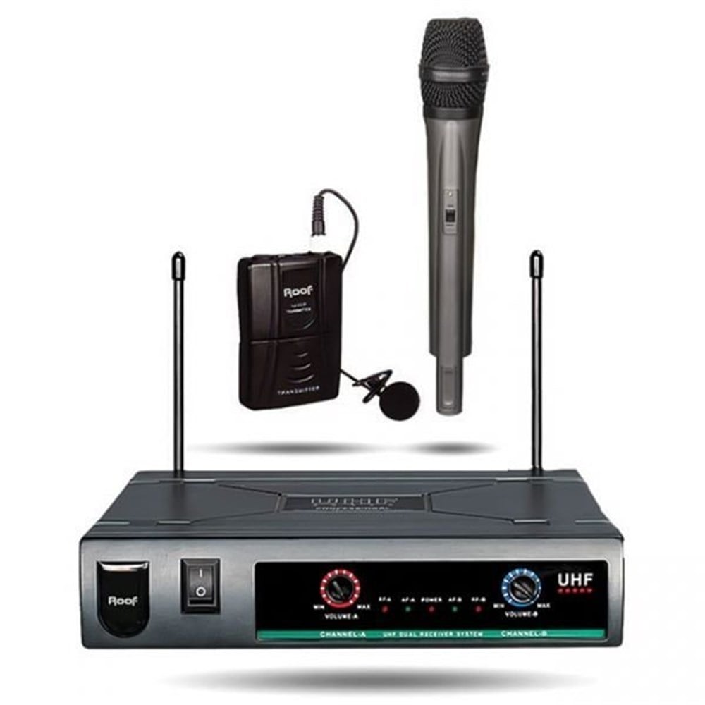 ROOF R 720 EY UHF KABLOSUZ EL VE YAKA MİKROFONU İKİ KANALLI
