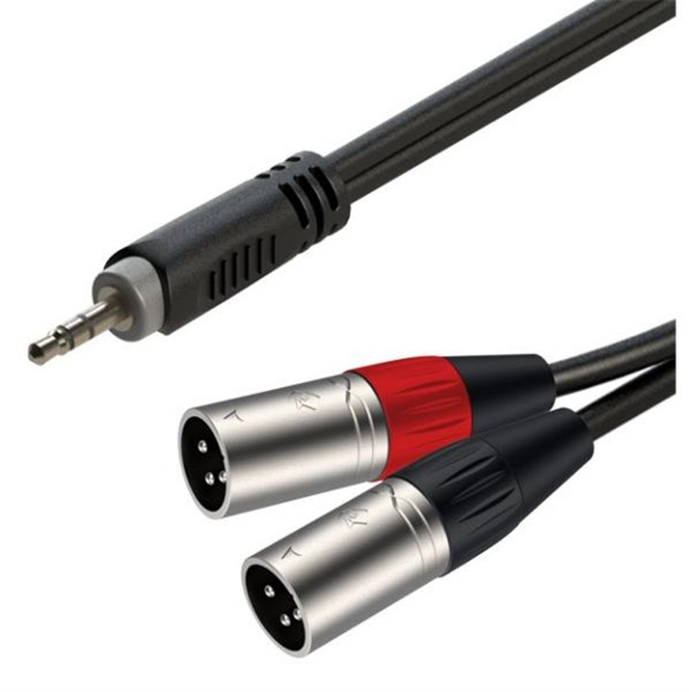 ROXTONE RX-K13603 3 METRE 3.5 MM STEREO PC-ÇİFT XLR ERKEK HAZIR KABLO