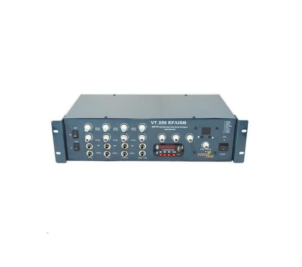 VOİCE TİME VT 250 EF TR 250 WATT 4 KANAL HAT TRAFOLU ANFİ MİKSER