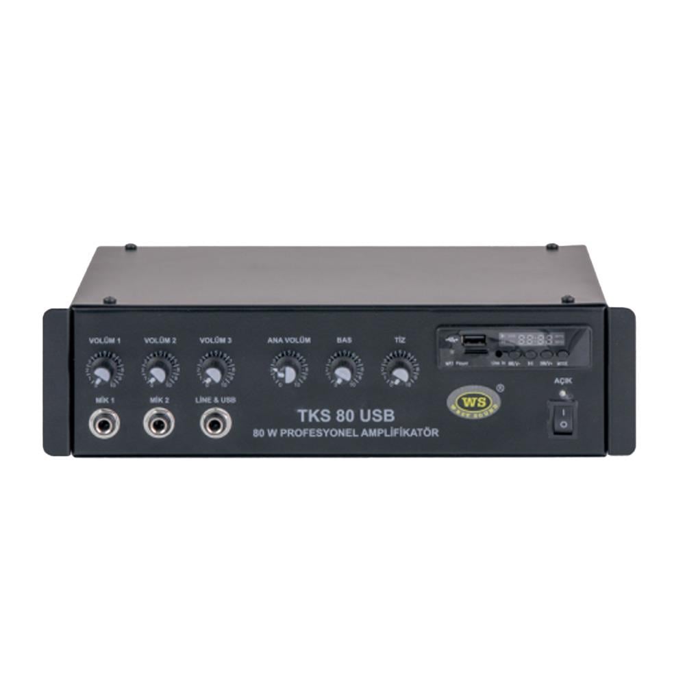 WEST SOUND TKS 80 USB TR 80 WATT TRAFOLU MİKSERLİ AMPLİFİKATÖR