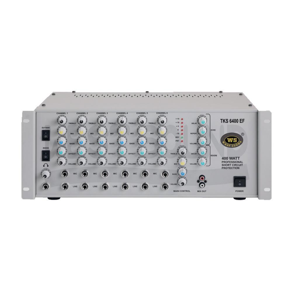 WEST SOUND TKS-6500 EF USB 6 KANALLI 500 WATT EFEKTLİ ANFİLİ MİKSER