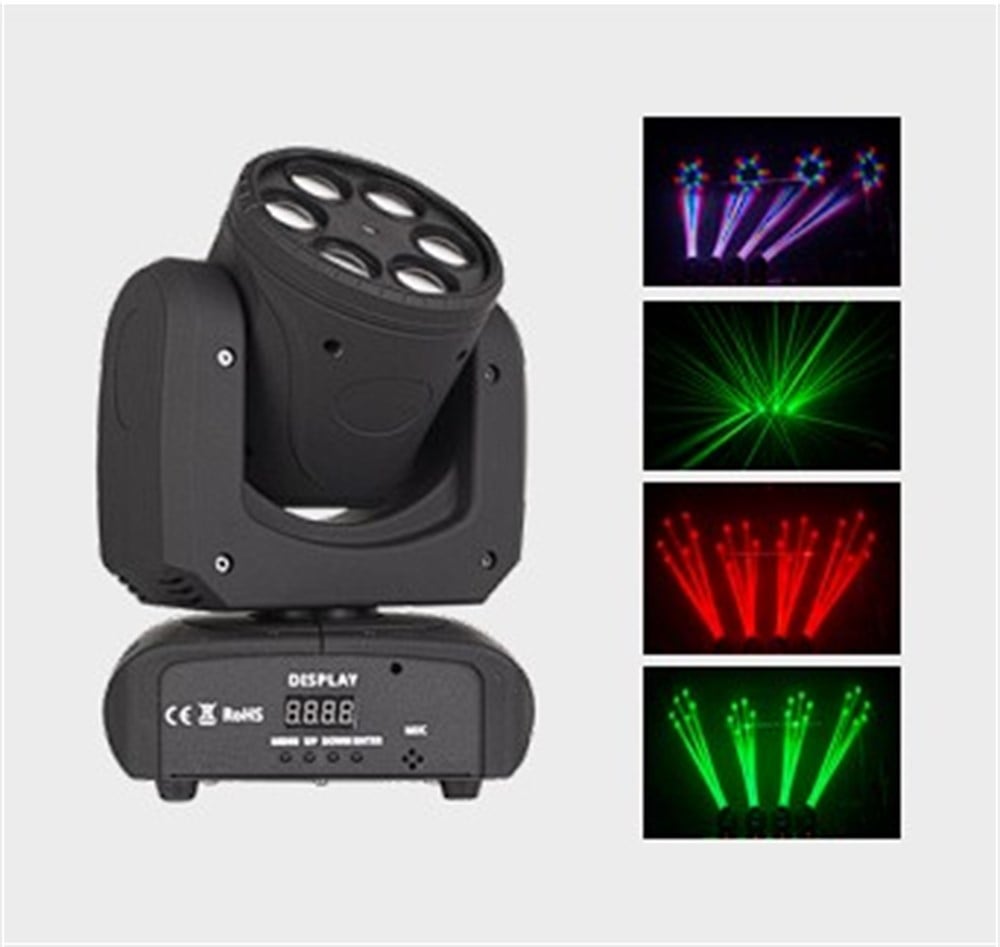 WIEDER WR-6BEE 6x10W 6 BEE EYE SHAKING HEAD AND LASER