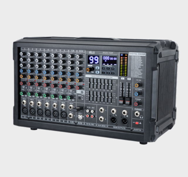WÖLLER WUX-10P 10 KANALLI 99 DSP EFEKTLİ 2x750 WATT POWER MİKSER