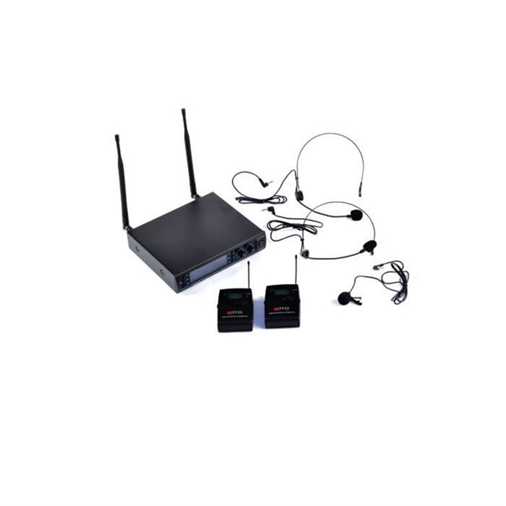  MİTO UM-800YY UHF 80 SEÇMELİ FREKANSLI İKİ KANAL DİJİTAL MİKROFON