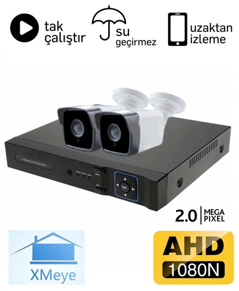BegasPro 1036 2 Kameralı 2.0mp AHD Güvenlik Sistemi Paketi - P210