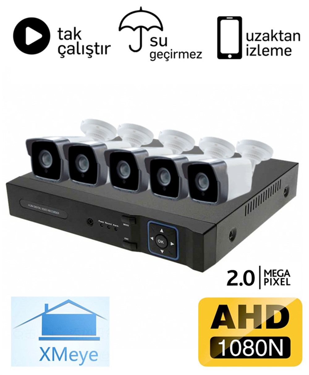 BegasPro 1036 5 Kameralı 2.0mp AHD Güvenlik Sistemi Paketi - P213