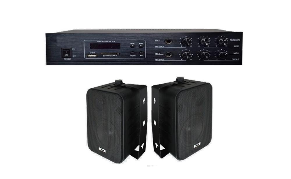 EKO 80 WATT HAT TRAFOLU ANFİ VE DUVAR TİPİ HOPARLÖR HAZIR PAKET-1