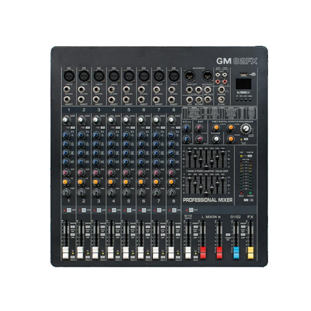 GLOBE ACOUSTIC GM82FX 8 KANAL 99 DSP EFEKTLİ TEK AUXLU DECK MİKSER