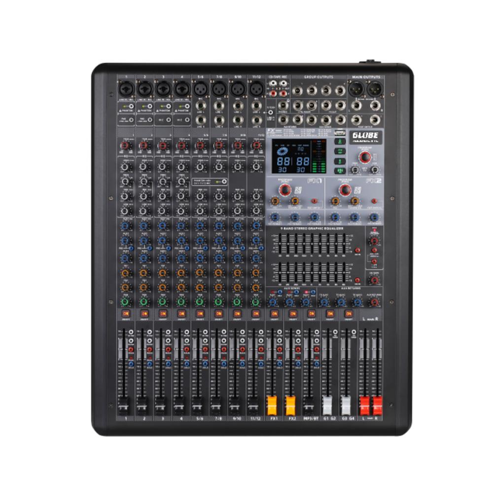 GLOBE ACOUSTIC GMX1202FX 12 KANAL 2X99 DSP EFEKTLİ 3 AUXLU DECK MİKSER