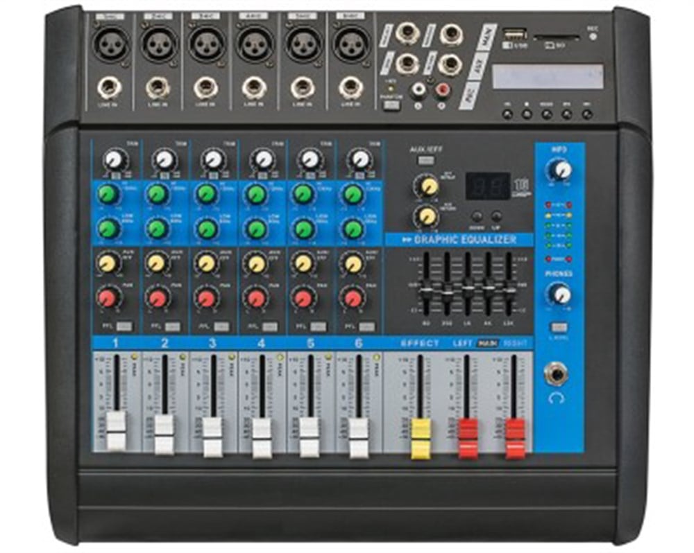 GLOBE ACOUSTIC GPM506 6 KANAL ANFİLİ POWER MİKSER