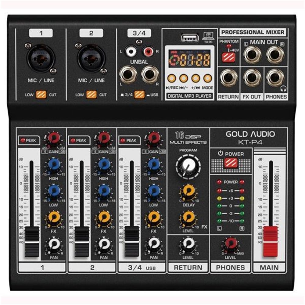 GOLD AUDIO KT-P4 4 KANALLI EFEKTLİ KAYIT DECK MİKSER FIRSAT ÜRÜN