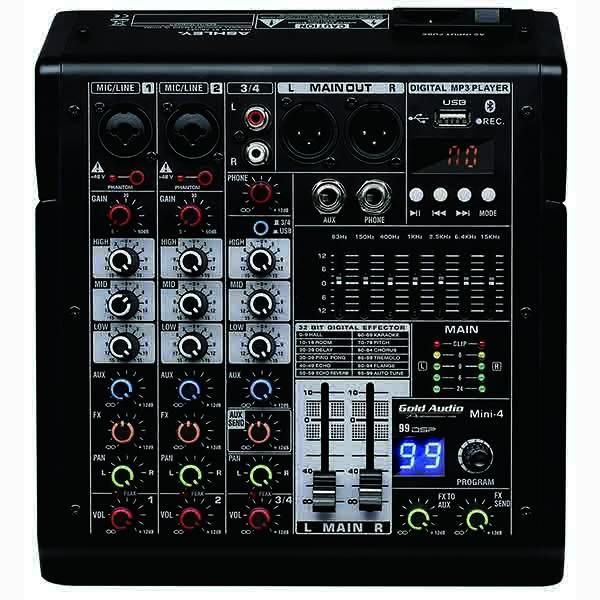 GOLD AUDIO MINI-4 4 KANALLI 99 DSP EFEKTLİ DECK MİKSER