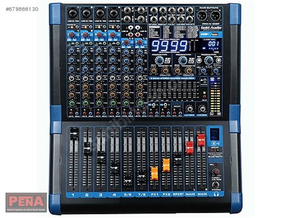 GOLD AUDİO PRO-M508P 8 KANALLI 2X800 WATT POWER MİKSER ANFİ