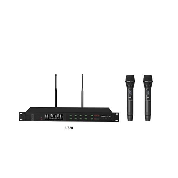 GOLD AUDİO U620 EE 200 KANAL ÇİFT EL UHF KABLOSUZ MİKROFON