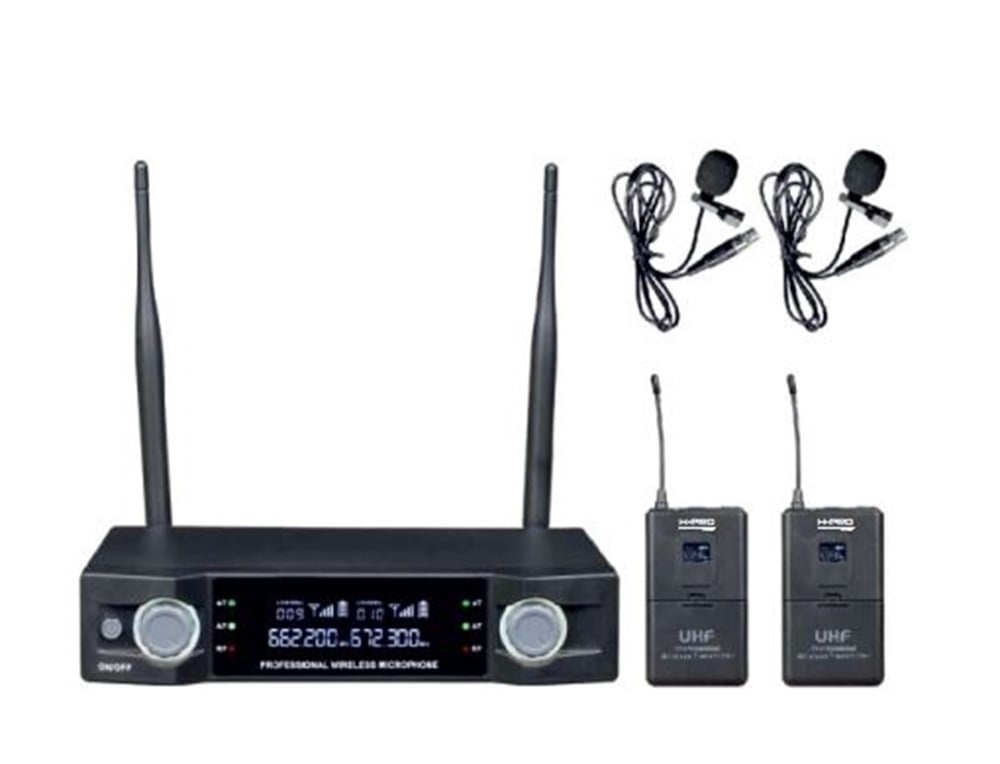 H-PRO HM-6100 ÇİFT YAKA 30 KANALLI UHF TELSİZ MİKROFON