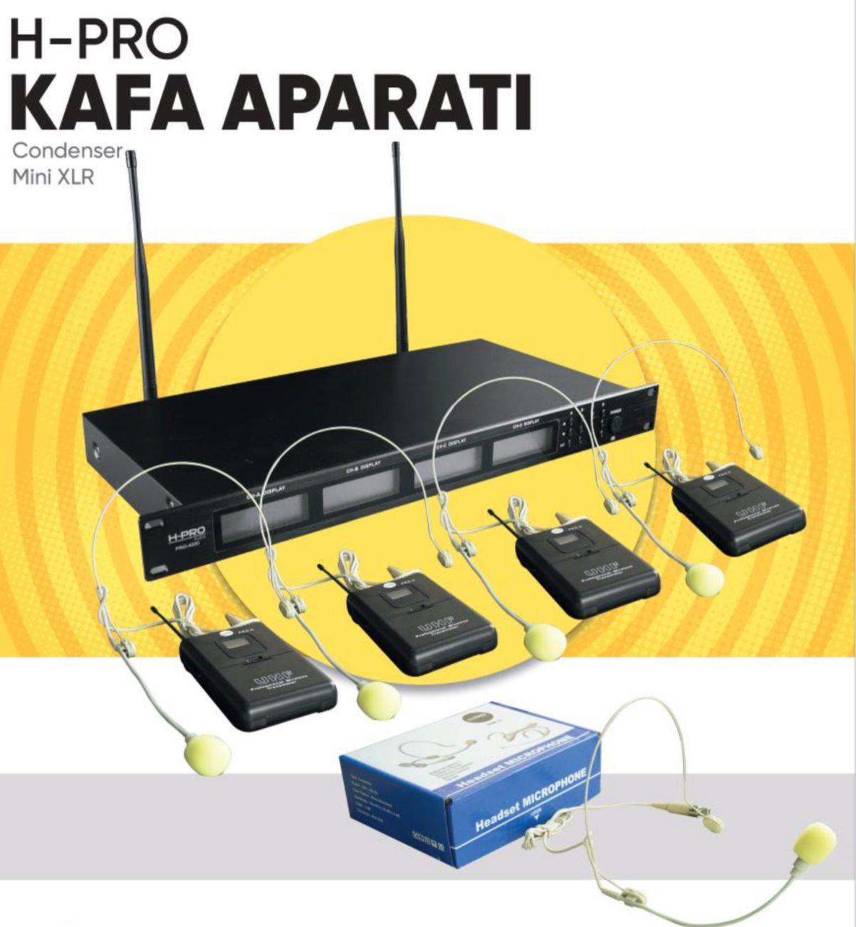 H PRO PRO-HAND 4 LÜ 100 KANAL KAFA (HEADSET) TELSİZ MİKROFON