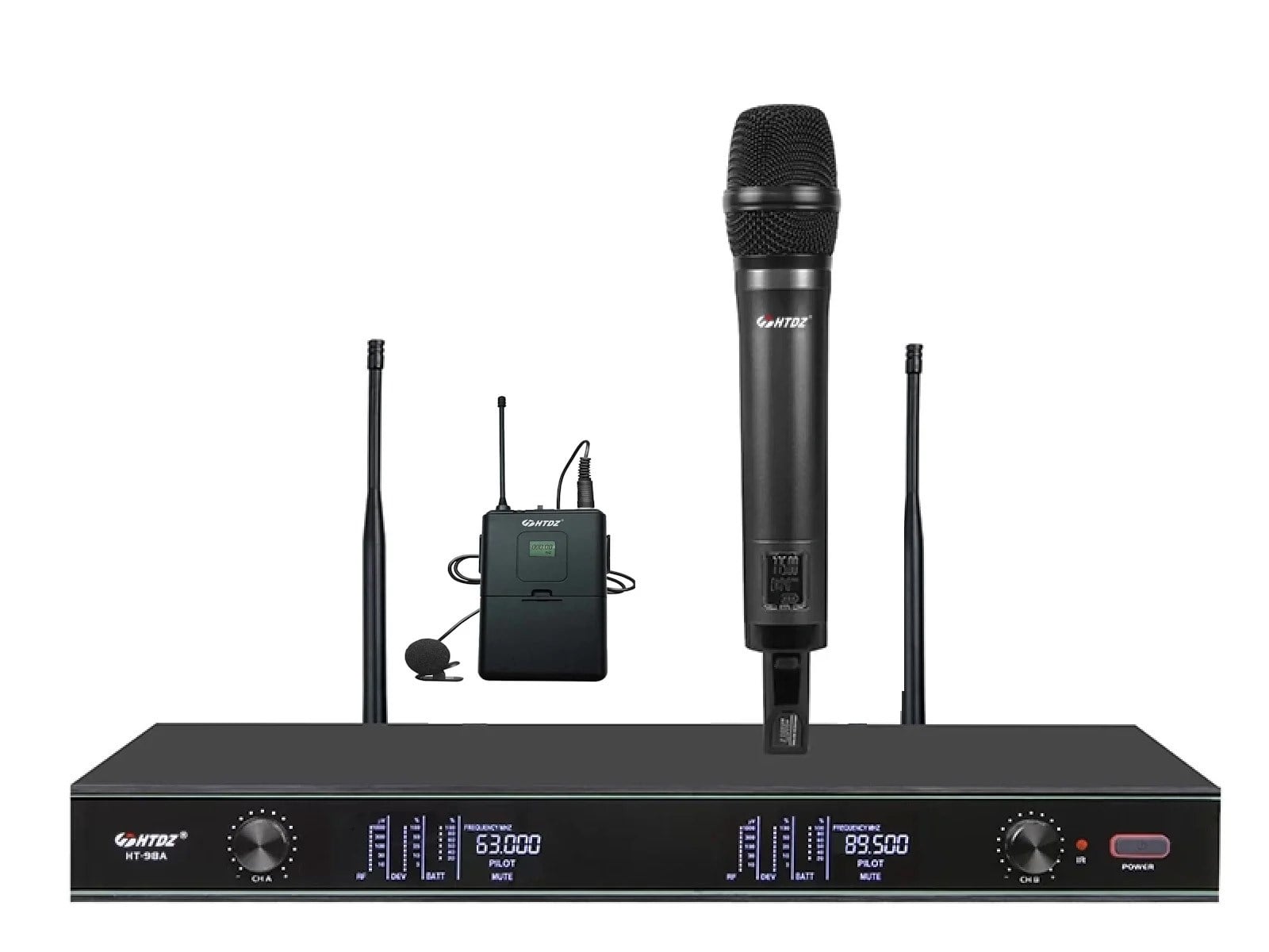 HTDZ HT-99A EL+YAKA 200 KANAL TEK EL TEK YAKA KABLOSUZ TELSİZ MİKROFON