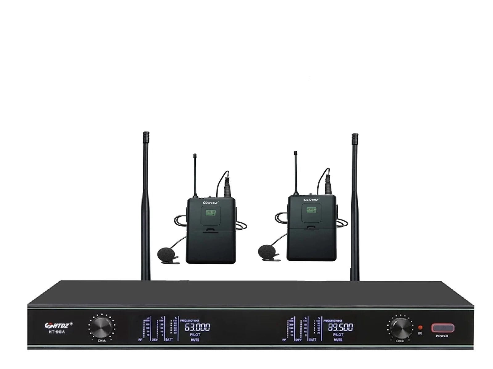 HTDZ HT-99A YAKA 200 KANAL ÇİFT YAKA KABLOSUZ TELSİZ MİKROFON