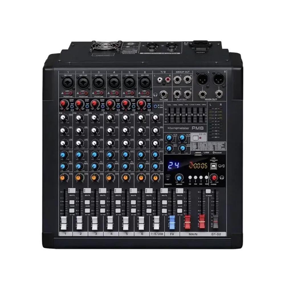KLANGMEİSTER M8 8 KANALLI 24 DSP EFEKTLİ ÇİFT AUXLU DECK MİKSER