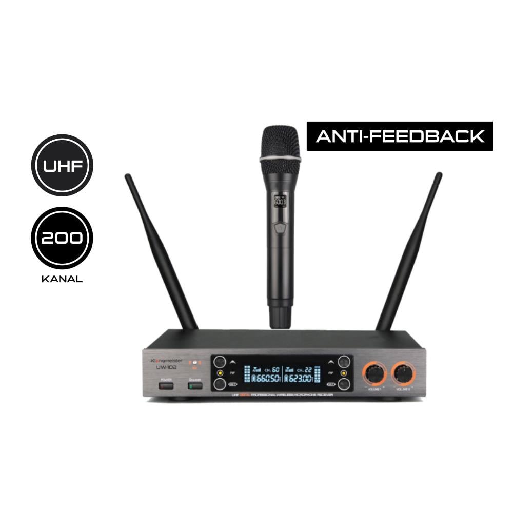 KLANGMEİSTER UW-102E TEK EL 2X100 DİJİTAL TELSİZ MİKROFON