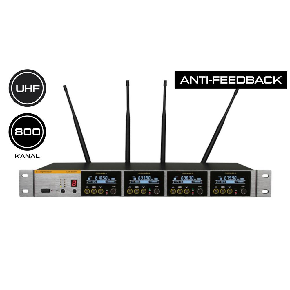 KLANGMEİSTER UW-304R 4 KANAL 4X200 DİJİTAL UHF TELSİZ MİKROFON ALICI