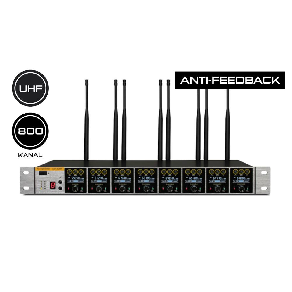 KLANGMEİSTER UW-308R 8 KANAL 8X100 DİJİTAL UHF TELSİZ MİKROFON ALICI