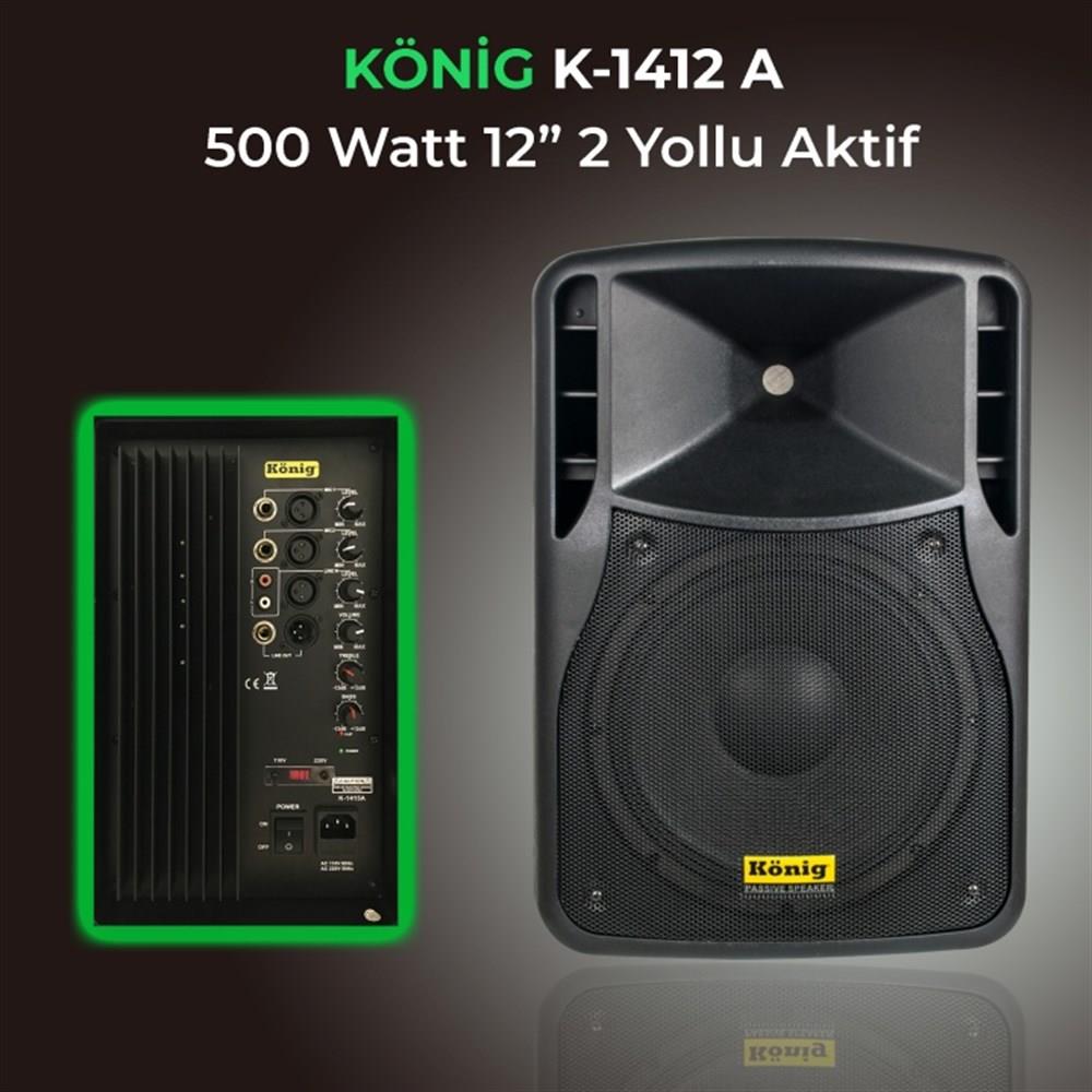 KÖNİG K-1412 A 500 WATT AKTİF HOPARLÖR