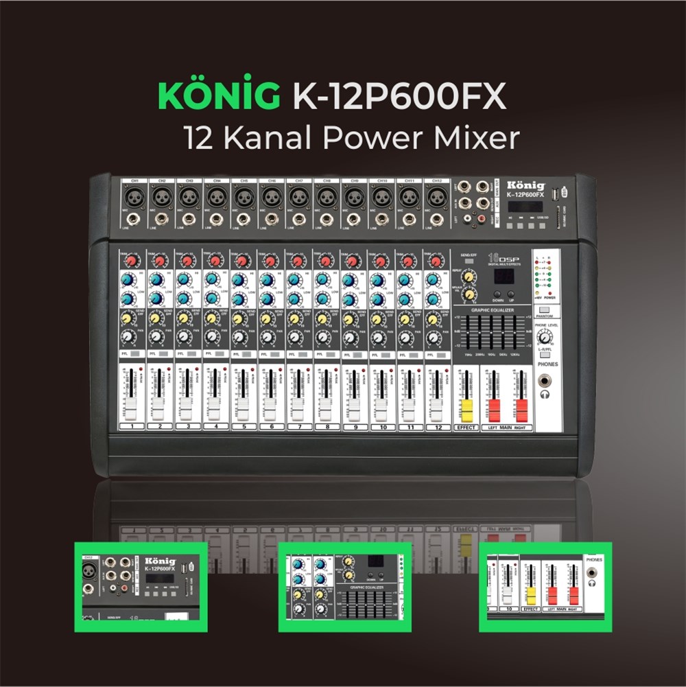 KONİG K12 P600 FX POWER MIKSER