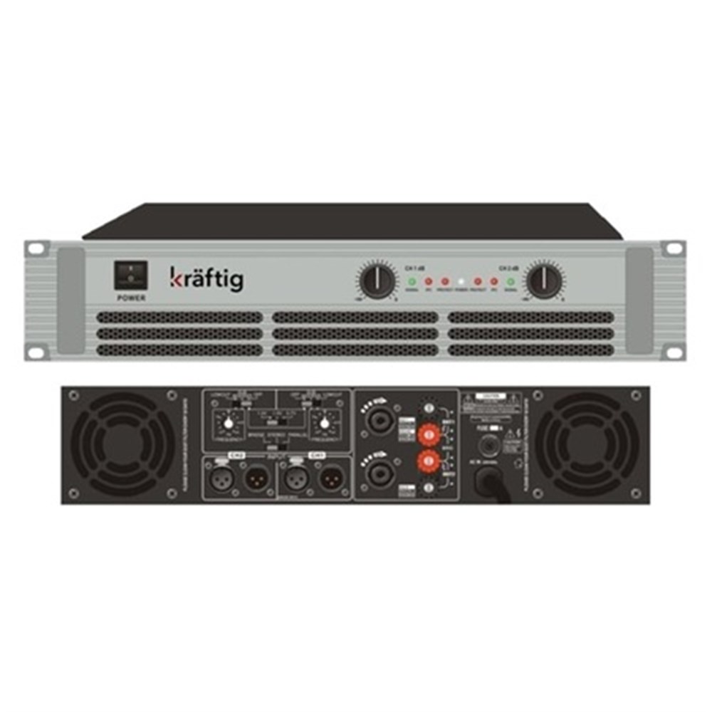 KRAFTIG KP-1000 2x450W-2Ω/2x300W POWER ANFI